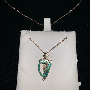 16 inch neckless with harp charm